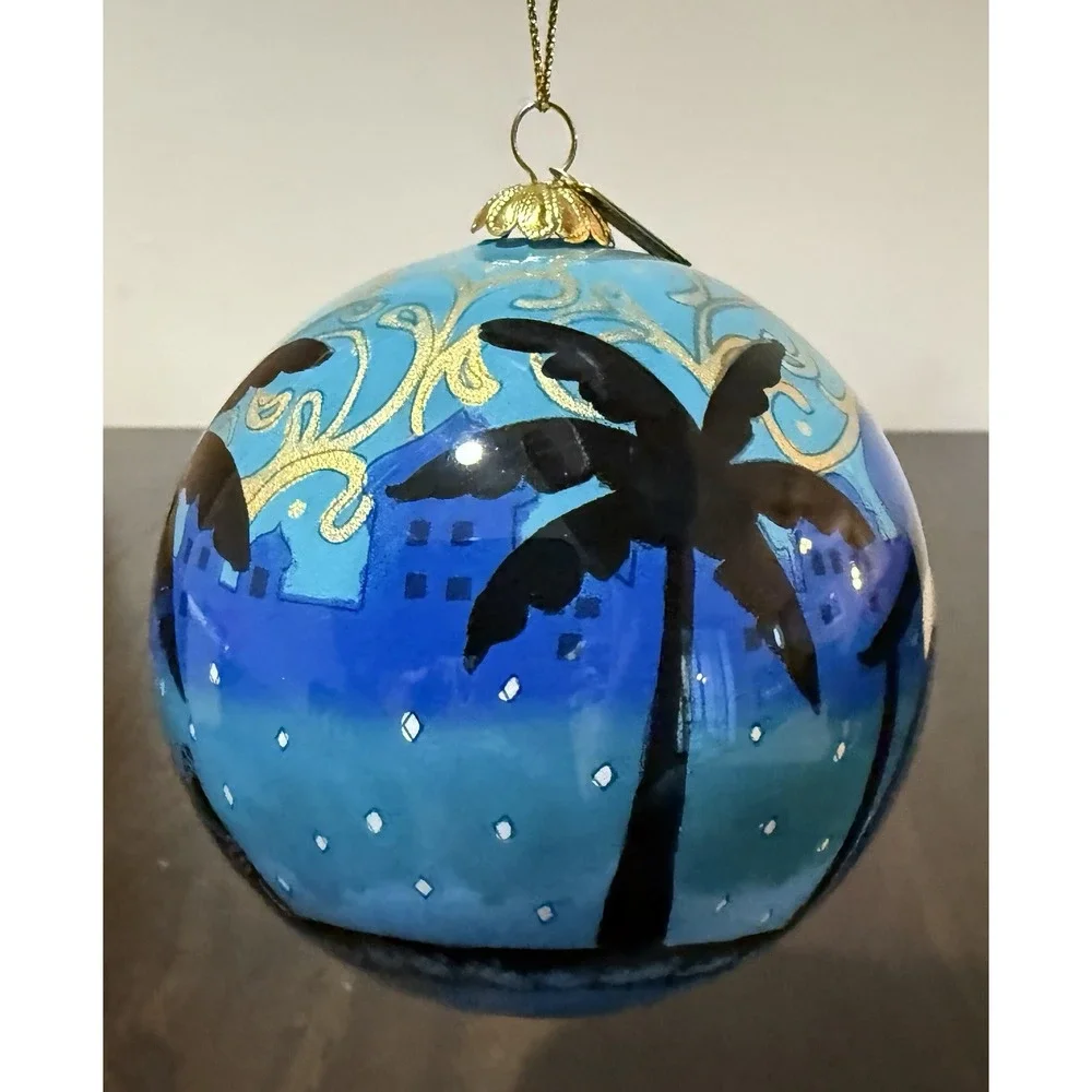 Pier 1 Imports Li Bien Nativity Wise Men Reverse Painted Glass Ornament 2017